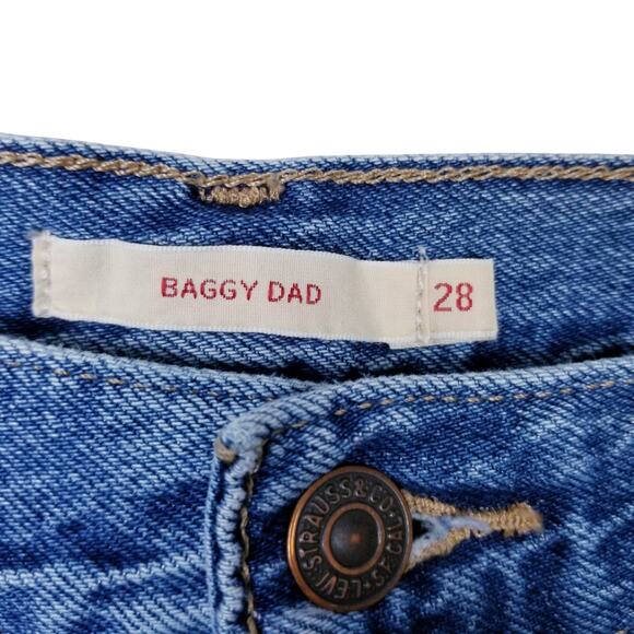 LEVI'S JEANS Women's Baggy Dad Cotton Tencel Medium Blue Wash - Size W28 L30 - Picture 4 of 9